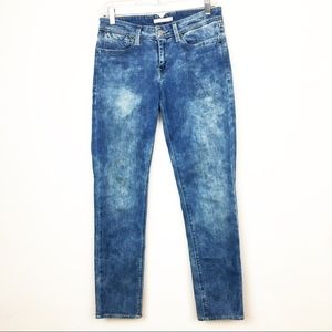 Levi 711 Skinny Jeans Distress Washed Look Size 28